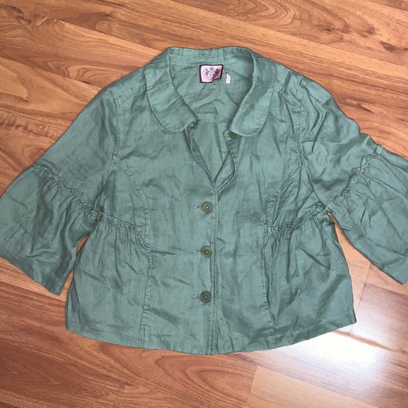 Juicy Couture Linen Cropped Jacket - Picture 1 of 9